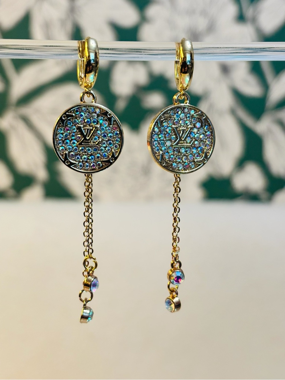 18k Gold Earrings Made With Authentic LV Stamped Hardware